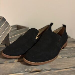 Franco Sarto Black Loafers with Brown Sole